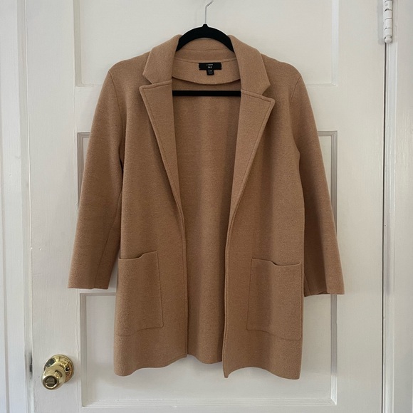 J Crew Sophie Open Front Sweater Blazer - Camel - Picture 3 of 4